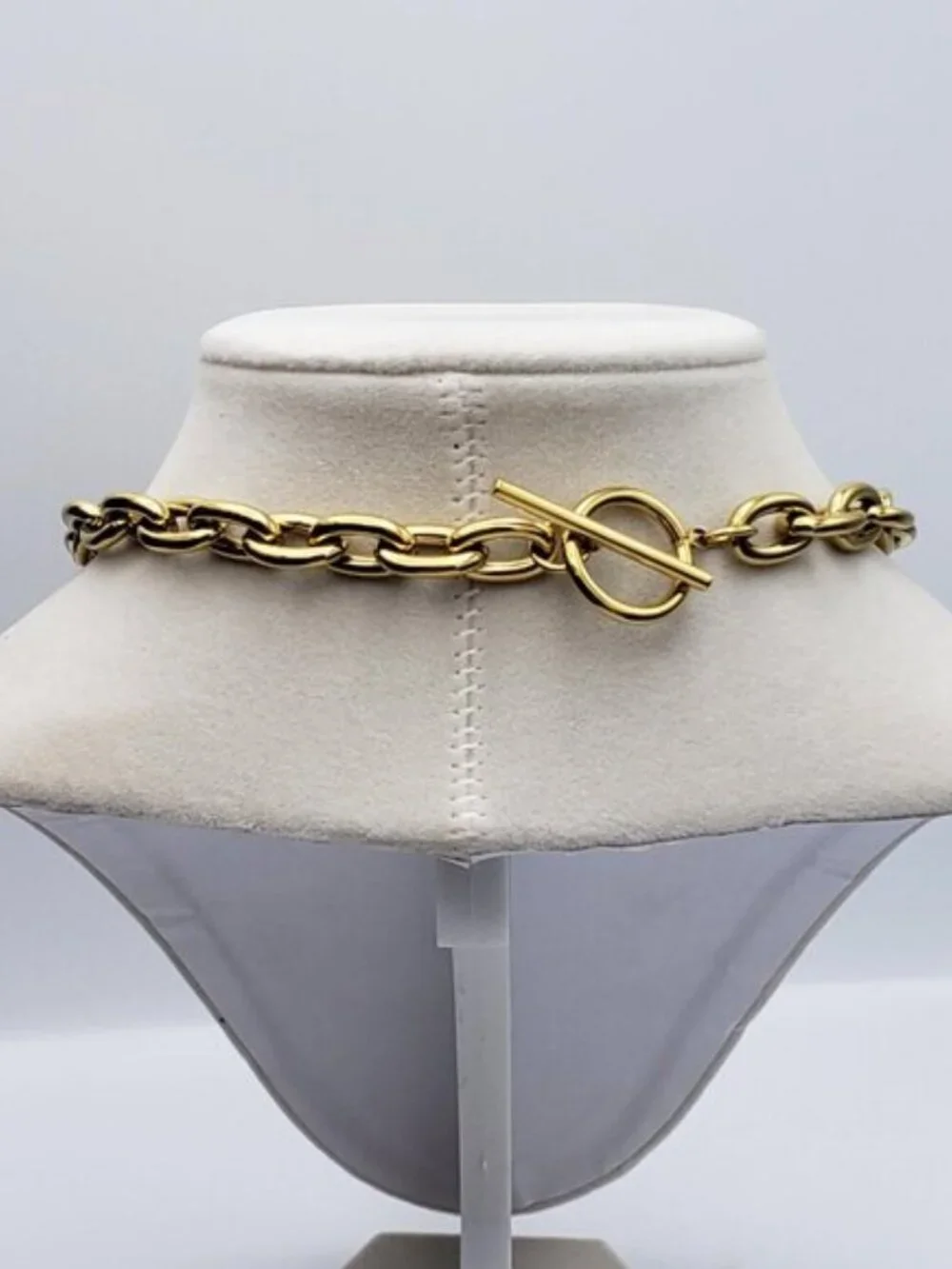 Authentic Louis Vuitton Gold Padlock w/Unbranded Stainless Steel Chain Necklace